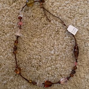 Lia Sophia pink/brown necklace - NWT!